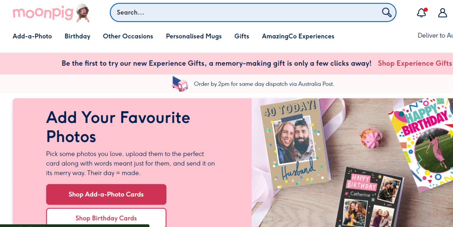 Moonpig : At Moonpig you can create personalized cards online