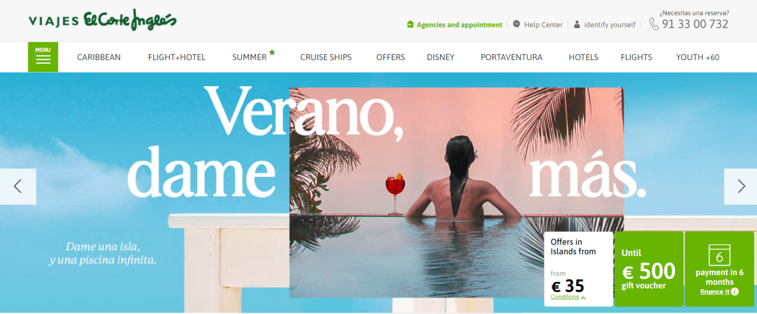 Viajes el Corte Inglés: Offers on trips, flights, hotels.